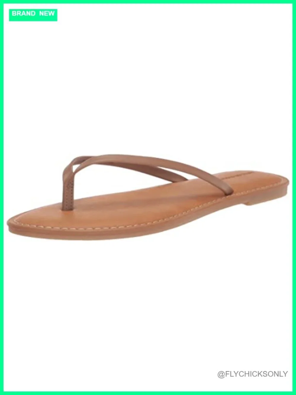Faux Leather Thong Sandals with Memory Foam Insole - Flip Flops